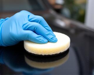 Hand applying ceramic coating with a microfiber applicator