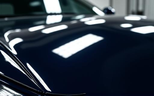 Close up of a ceramic coated car hood
